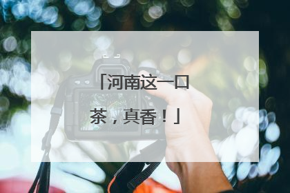 河南这一口茶，真香！