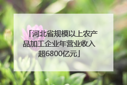河北省规模以上农产品加工企业年营业收入超6800亿元