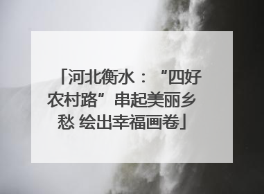 河北衡水：“四好农村路”串起美丽乡愁 绘出幸福画卷