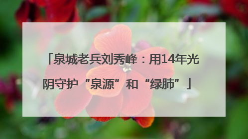 泉城老兵刘秀峰：用14年光阴守护“泉源”和“绿肺”