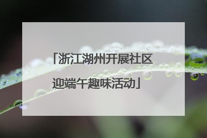 浙江湖州开展社区迎端午趣味活动