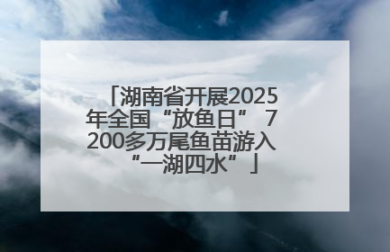 湖南省开展2025年全国“放鱼日” 7200多万尾鱼苗游入“一湖四水”