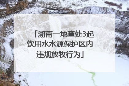 湖南一地查处3起饮用水水源保护区内违规放牧行为