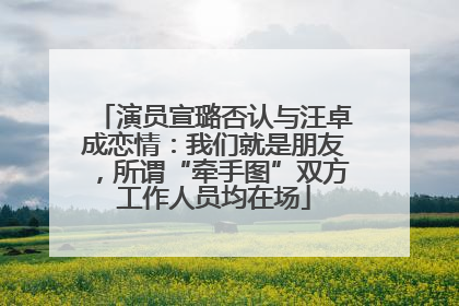 演员宣璐否认与汪卓成恋情：我们就是朋友，所谓“牵手图”双方工作人员均在场