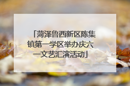 菏泽鲁西新区陈集镇第一学区举办庆六一文艺汇演活动
