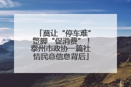 莫让“停车难”蹩脚“促消费”！泰州市政协一篇社情民意信息背后