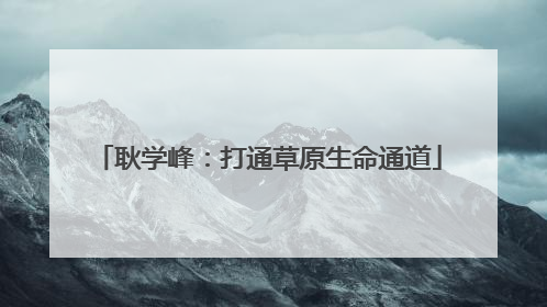 耿学峰：打通草原生命通道