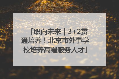 职向未来｜3+2贯通培养！北京市外事学校培养高端服务人才