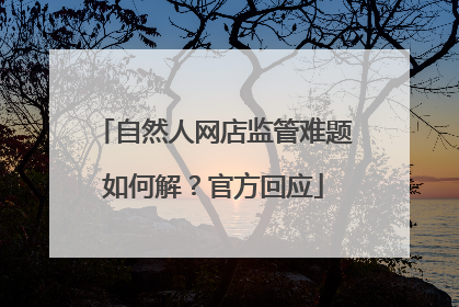 自然人网店监管难题如何解？官方回应