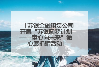 苏银金融租赁公司开展“苏银圆梦计划——童心向未来”微心愿捐赠活动