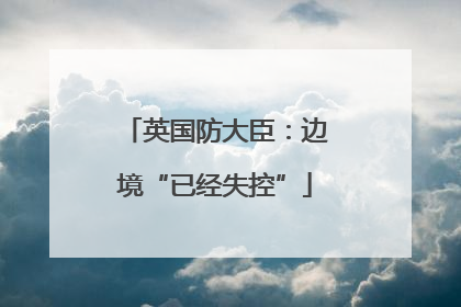 英国防大臣：边境“已经失控”