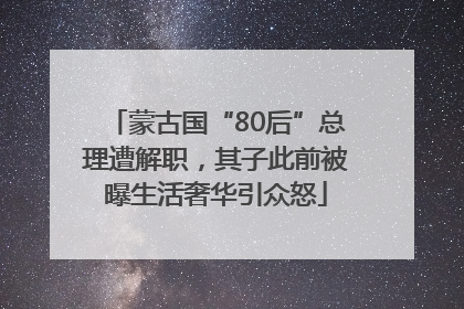 蒙古国“80后”总理遭解职，其子此前被曝生活奢华引众怒