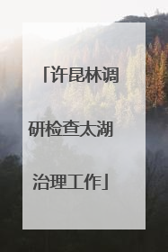 许昆林调研检查太湖治理工作