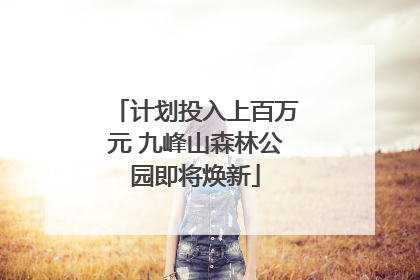 计划投入上百万元 九峰山森林公园即将焕新