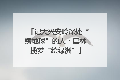记大兴安岭深处“绣地球”的人：层林揽梦“绘绿洲”