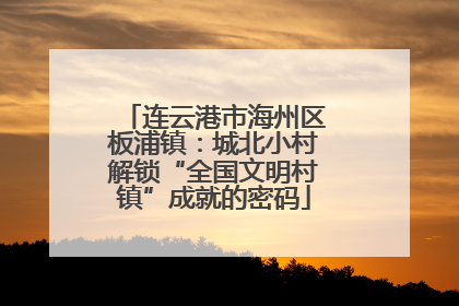 连云港市海州区板浦镇：城北小村解锁“全国文明村镇”成就的密码