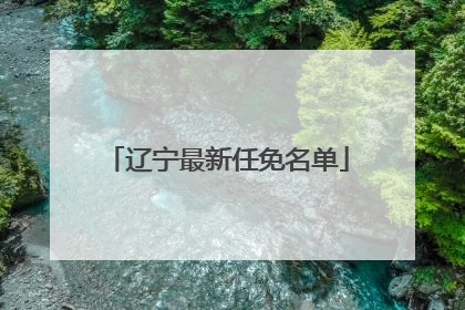 辽宁最新任免名单