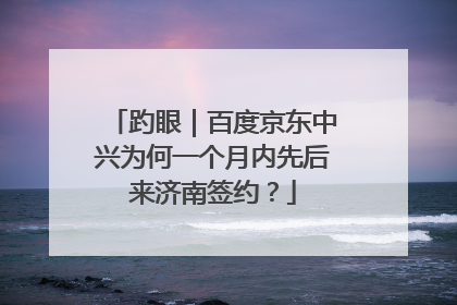 趵眼｜百度京东中兴为何一个月内先后来济南签约？