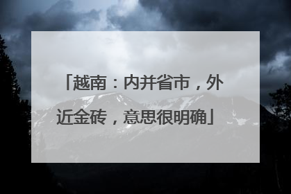 越南：内并省市，外近金砖，意思很明确