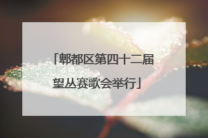 郫都区第四十二届望丛赛歌会举行