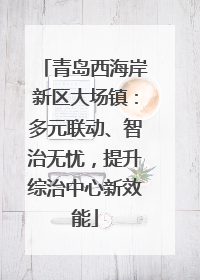 青岛西海岸新区大场镇：多元联动、智治无忧，提升综治中心新效能