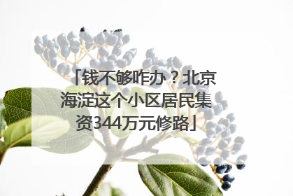 钱不够咋办？北京海淀这个小区居民集资344万元修路
