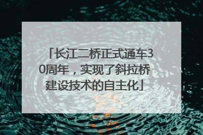 长江二桥正式通车30周年，实现了斜拉桥建设技术的自主化