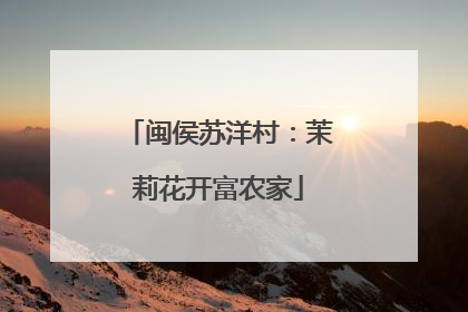 闽侯苏洋村：茉莉花开富农家
