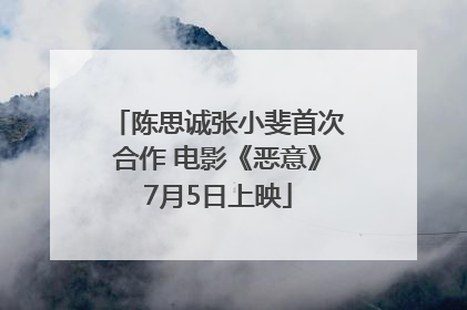 陈思诚张小斐首次合作 电影《恶意》7月5日上映