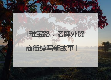 雅宝路：老牌外贸商街续写新故事