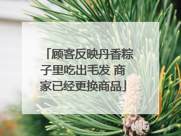 顾客反映丹香粽子里吃出毛发 商家已经更换商品