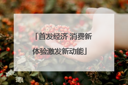 首发经济 消费新体验激发新动能