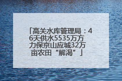 高关水库管理局：46天供水5535万方 力保京山应城32万亩农田“解渴”