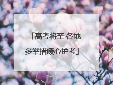 高考将至 各地多举措暖心护考