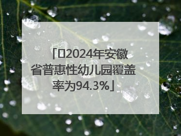 ﻿2024年安徽省普惠性幼儿园覆盖率为94.3%