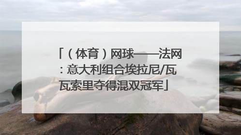 （体育）网球——法网：意大利组合埃拉尼/瓦瓦索里夺得混双冠军