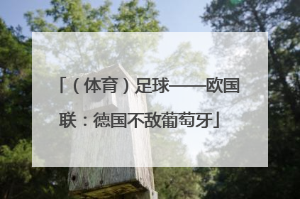 （体育）足球——欧国联：德国不敌葡萄牙