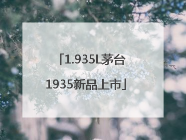 1.935L茅台1935新品上市