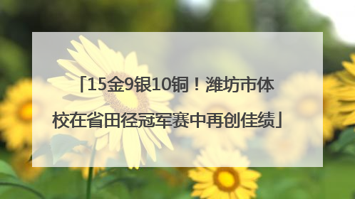15金9银10铜！潍坊市体校在省田径冠军赛中再创佳绩