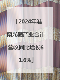 2024年淮南光储产业合计营收同比增长61.6%