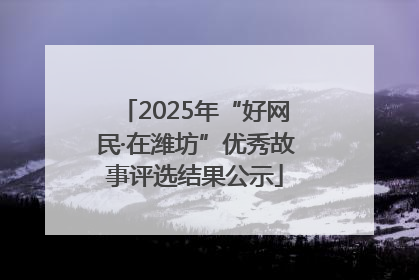 2025年“好网民·在潍坊”优秀故事评选结果公示