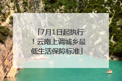 7月1日起执行！云南上调城乡最低生活保障标准