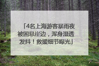 4名上海游客暴雨夜被困悬崖边，浑身湿透发抖！救援细节曝光