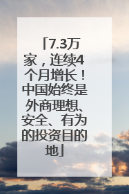 7.3万家，连续4个月增长！中国始终是外商理想、安全、有为的投资目的地